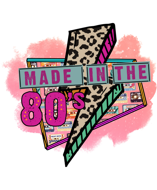 Made in the 80's Lightning Bolt Design Apparel