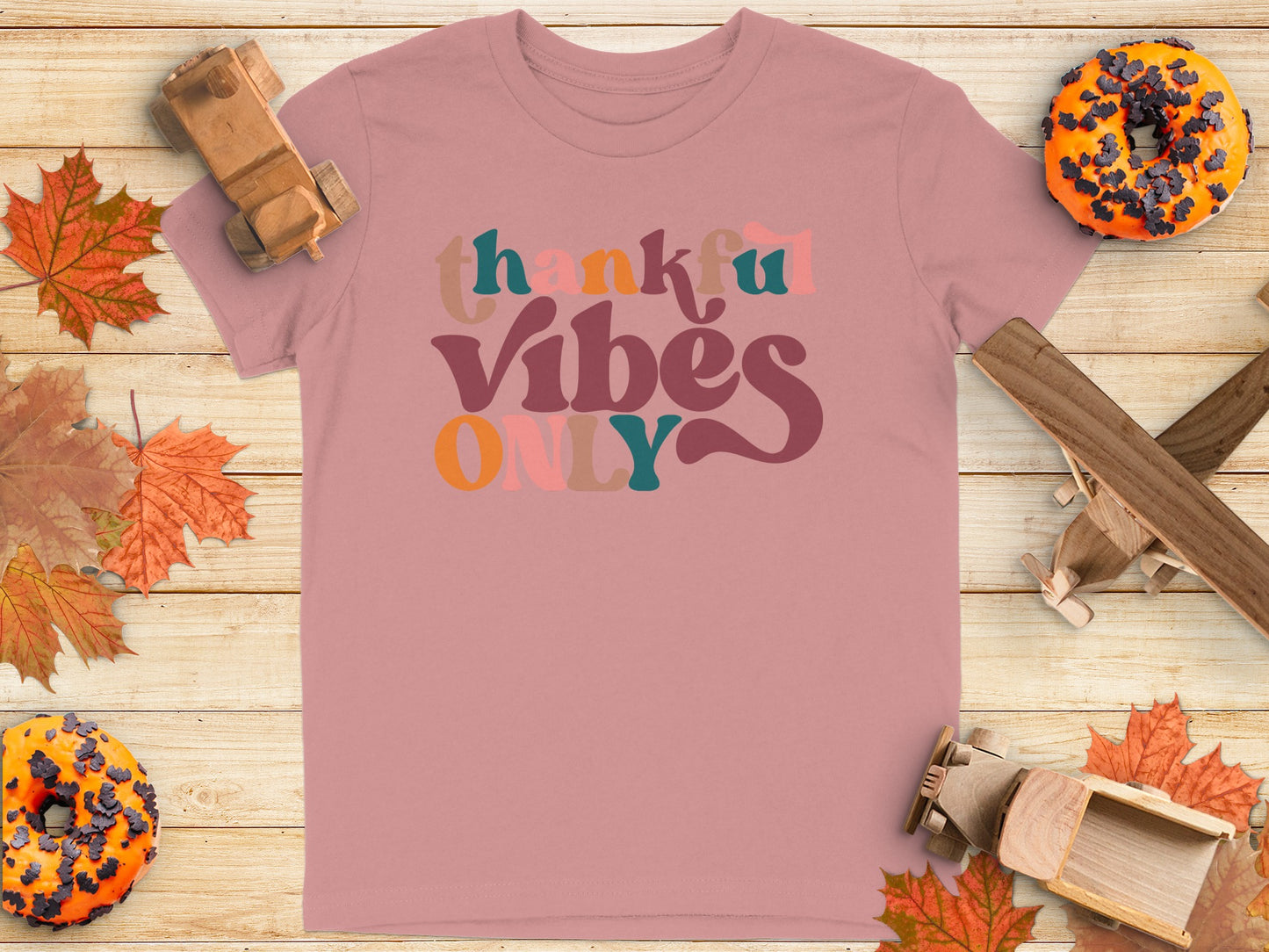 Thankful Vibes Only Graphic Tee Shirt product type