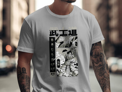 Bold Samurai Graphic Tee Urban Streetwear Design