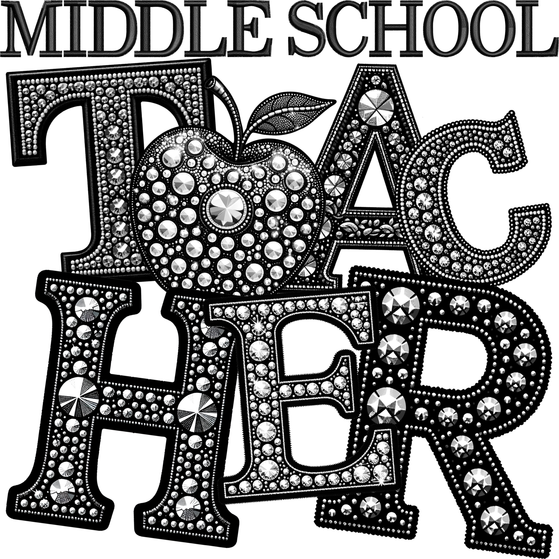 Sparkling Middle School Teacher Themed Artwork