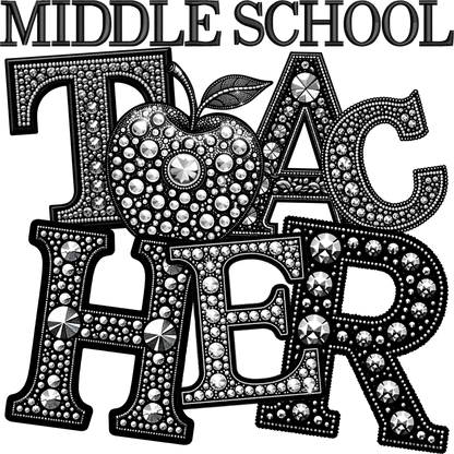 Sparkling Middle School Teacher Themed Artwork