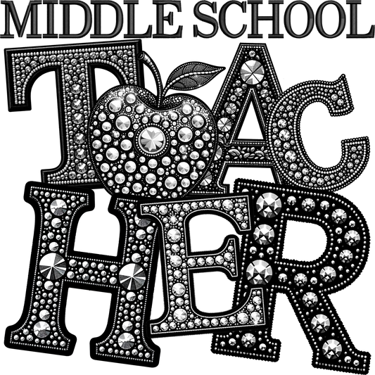 Sparkling Middle School Teacher Themed Artwork