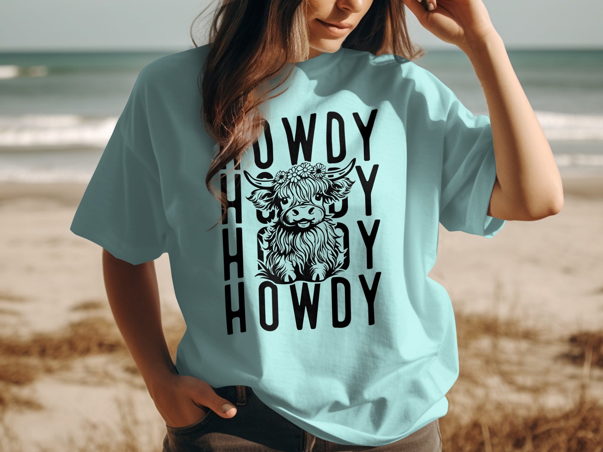 Howdy Howdy Howdy Highland Cow Graphic Tee