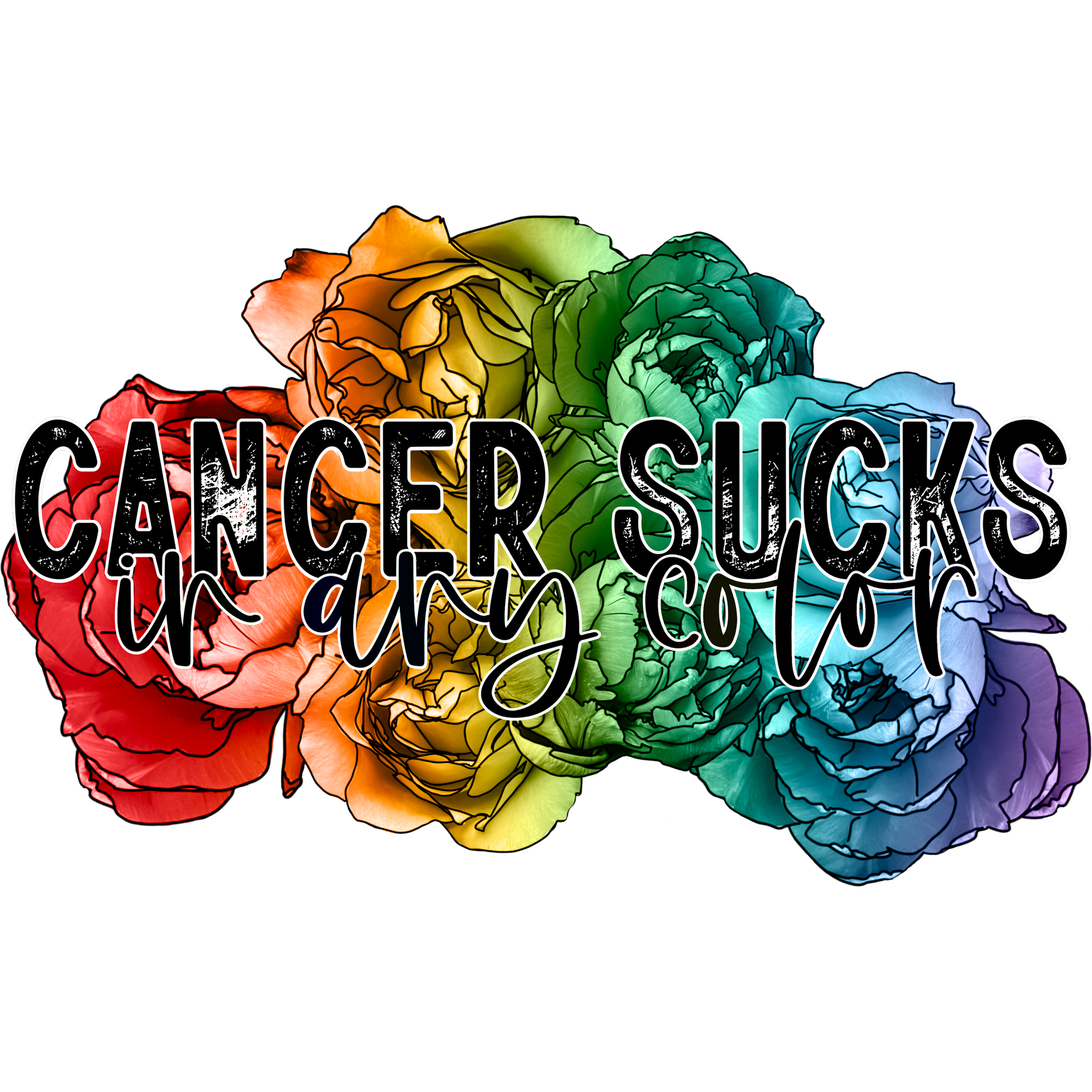 Cancer Sucks in Any Color colorful design poster
