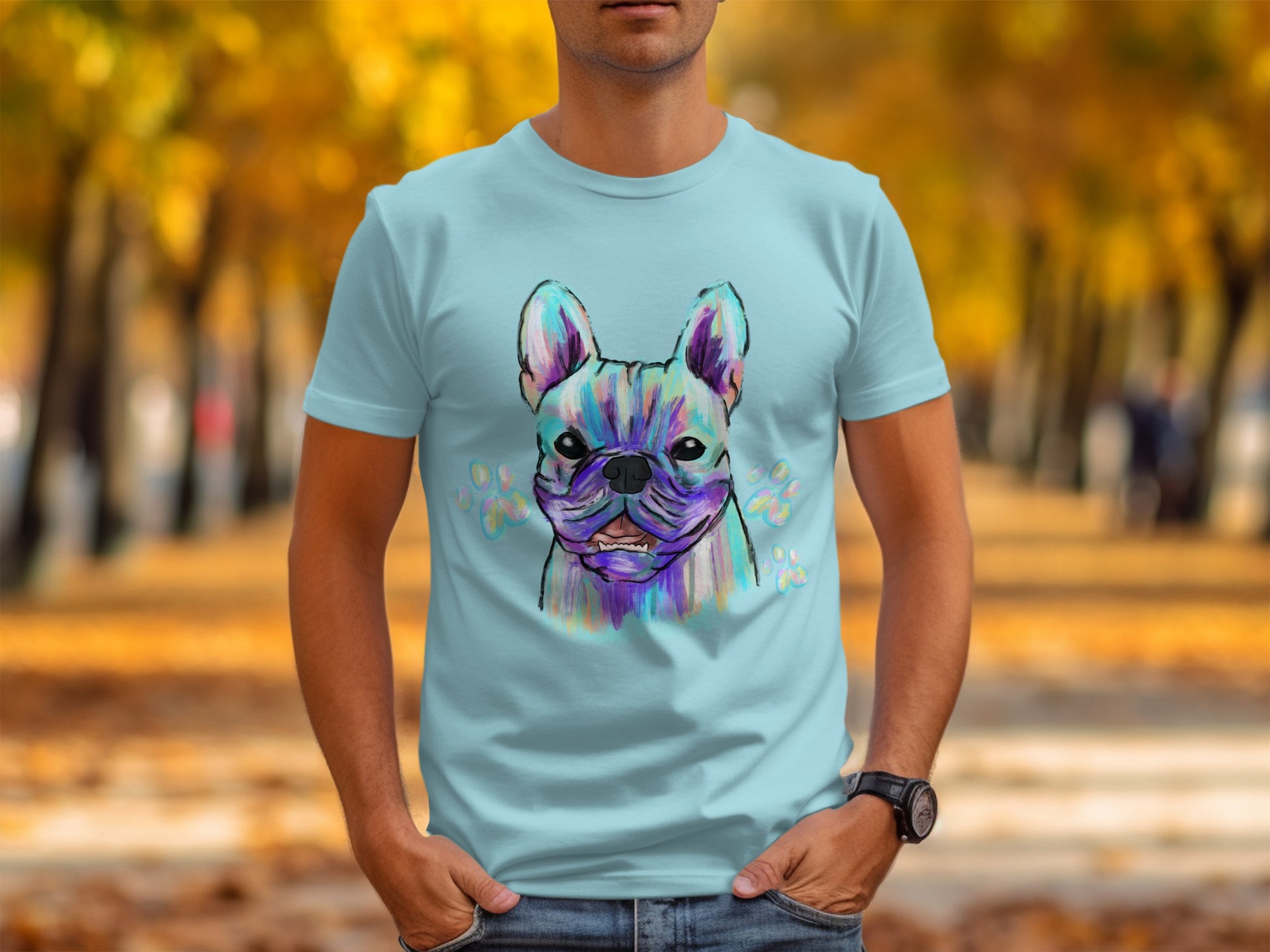 Colorful French Bulldog Graphic T-Shirt Product