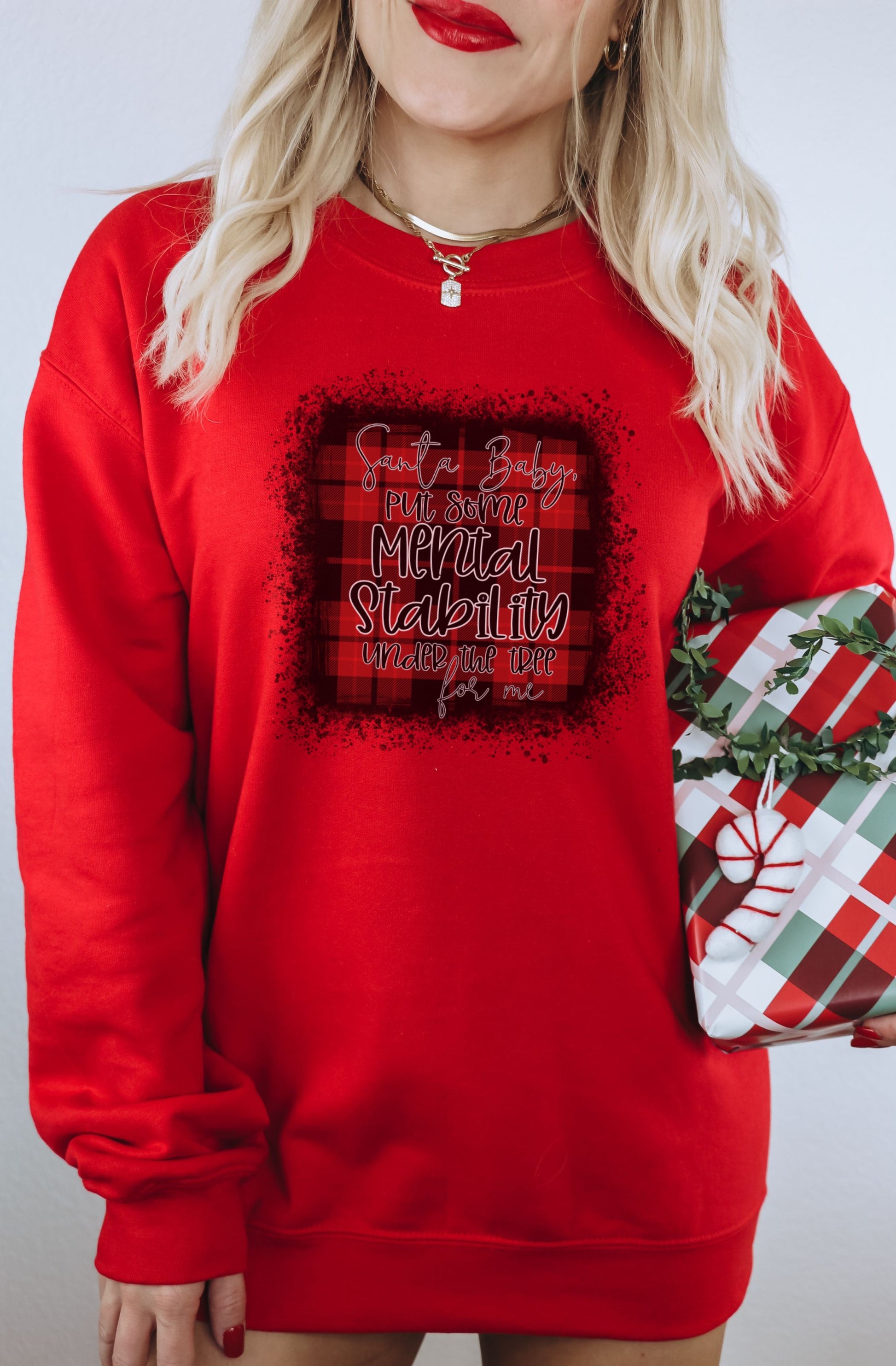 Festive Red Mental Stability Graphic Sweatshirt Product