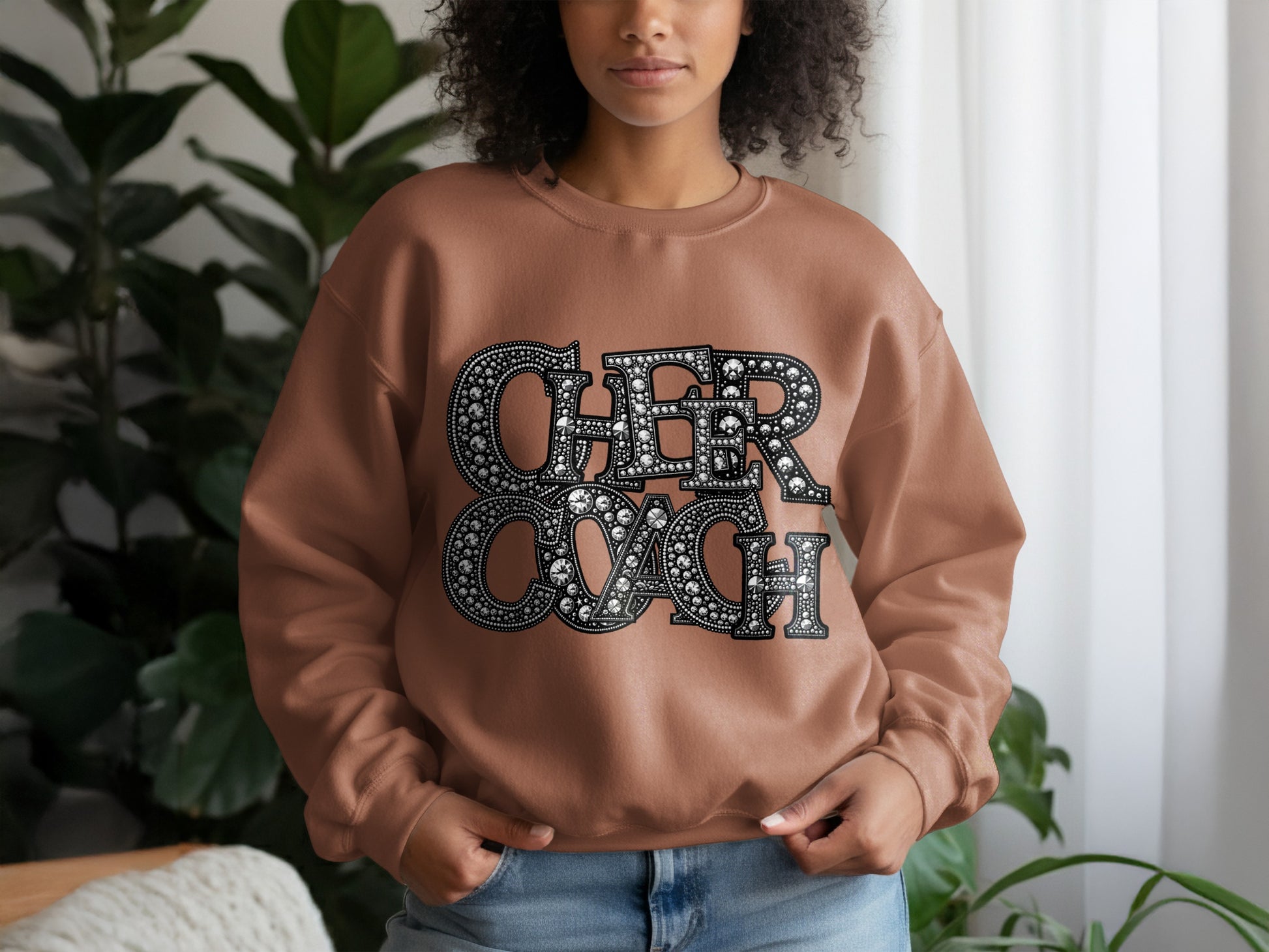 Stylish Cheer Coach Design Oversized Sweatshirt product