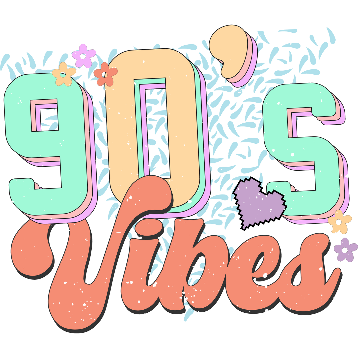 Retro 90's Vibes Graphic Design Artwork Product