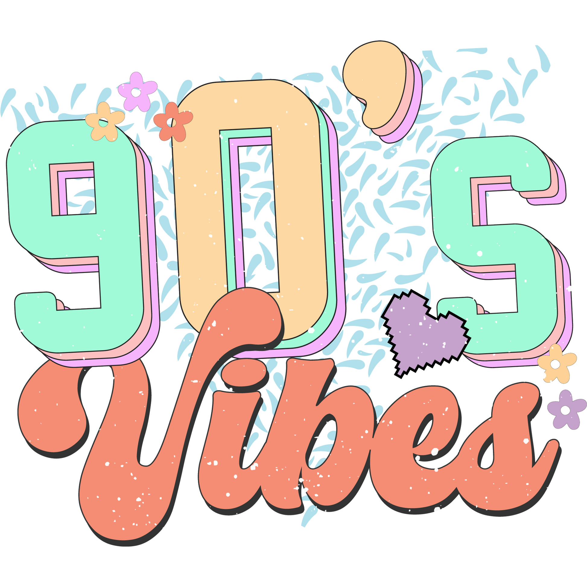 Retro 90's Vibes Graphic Design Artwork Product
