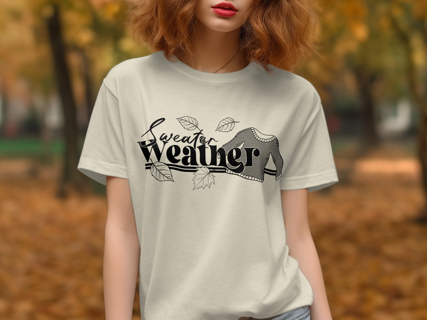 Sweater Weather Autumn T-Shirt for Seasonal Style