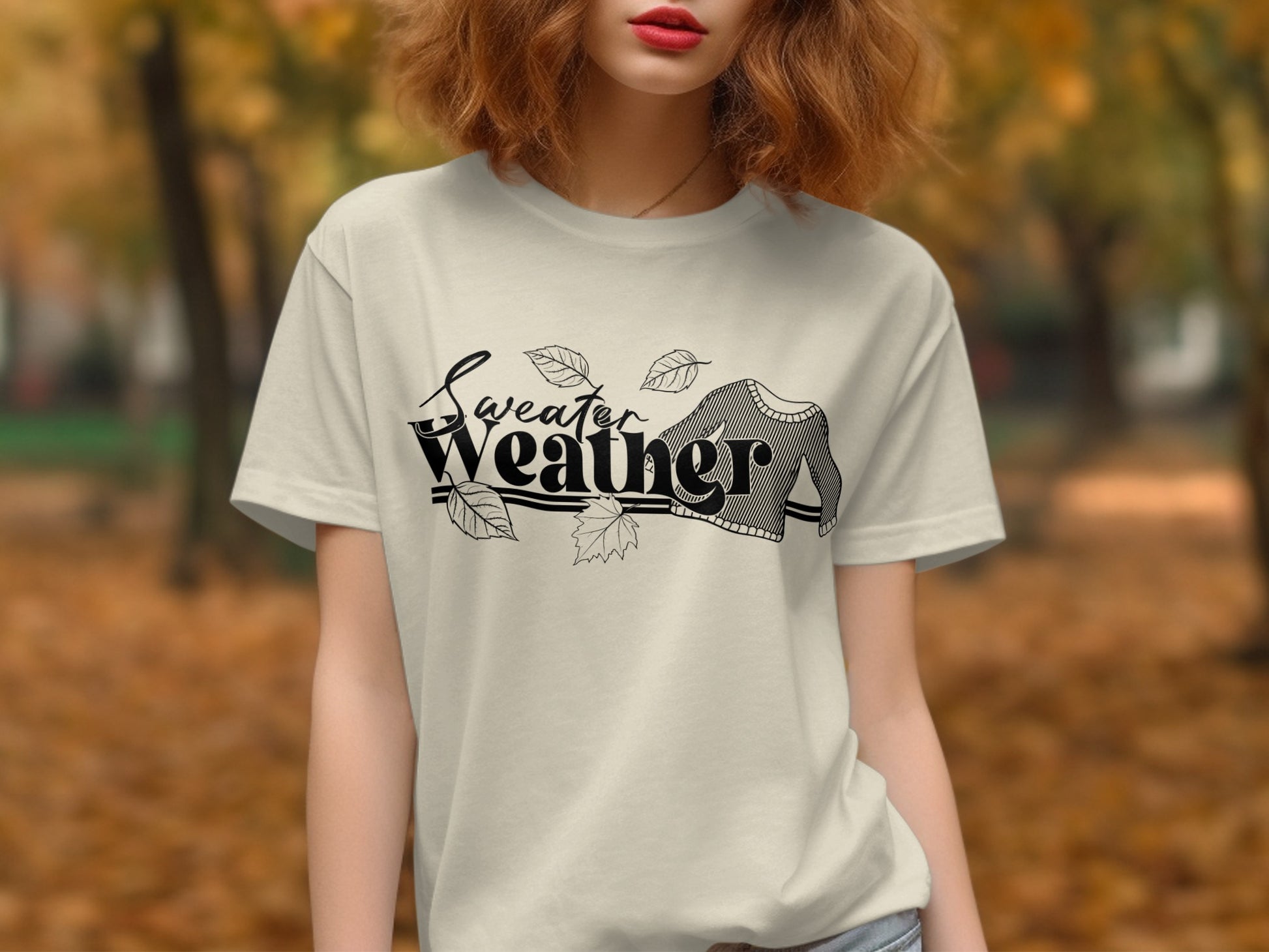 Sweater Weather Autumn T-Shirt for Seasonal Style