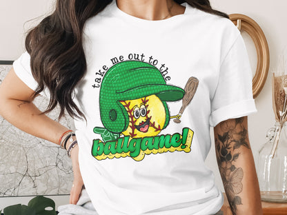 Take Me Out to the Ballgame Fun Graphic T-Shirt