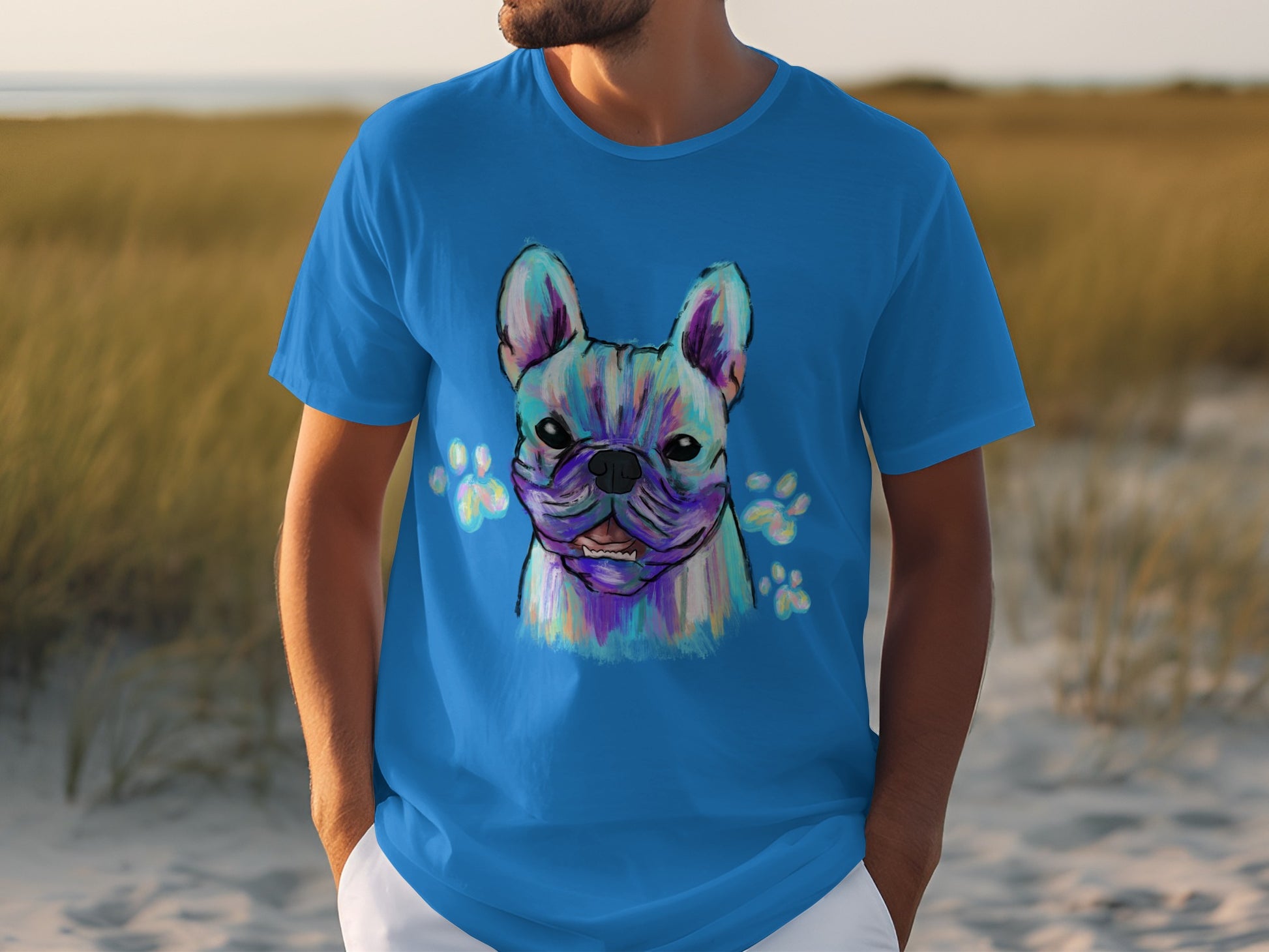 Colorful French Bulldog Design T-Shirt