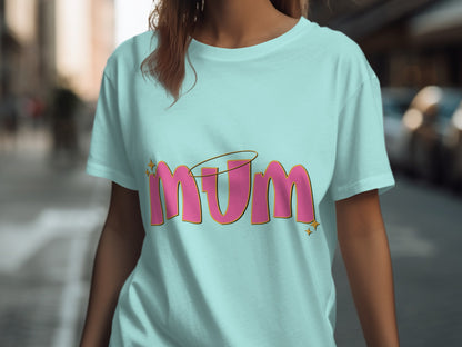 Cute Pink and Yellow Halo Mom Graphic T-shirt