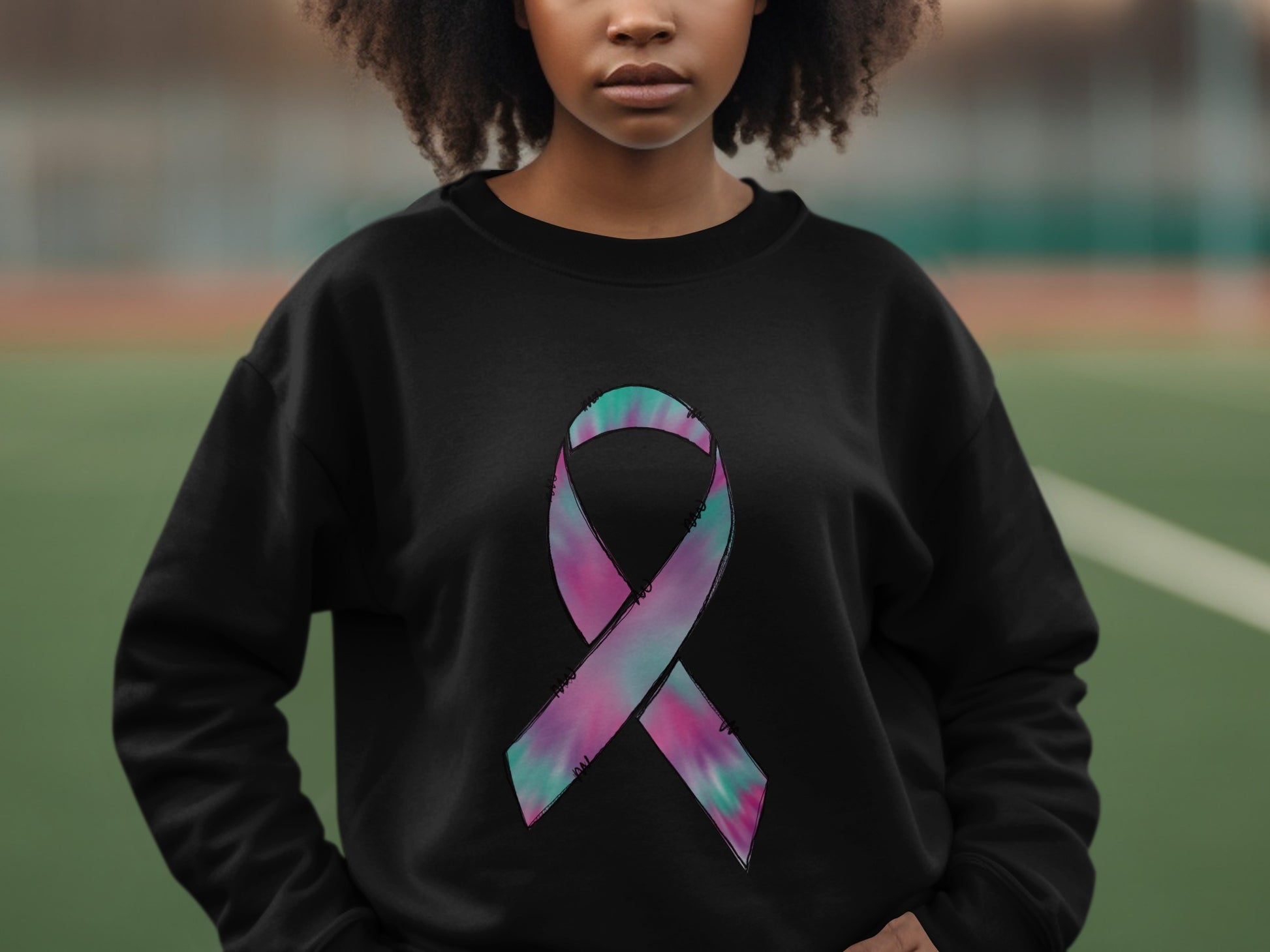 Colorful Awareness Ribbon Sweatshirt Casual Apparel