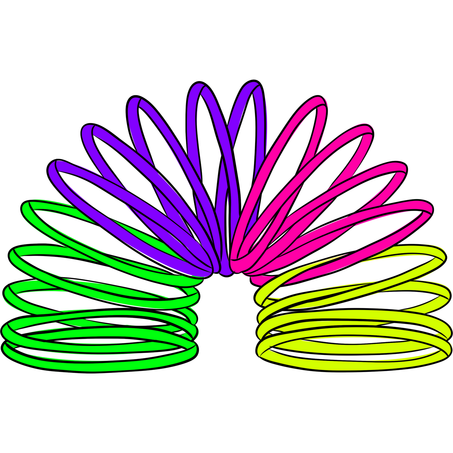 Vibrant Neon Rainbow Colored Coil Spring Toy