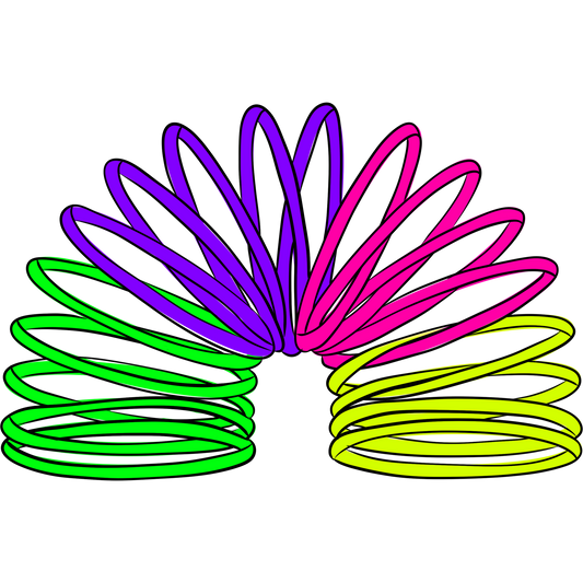 Vibrant Neon Rainbow Colored Coil Spring Toy