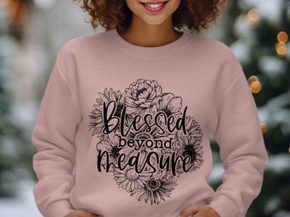 Blessed Beyond Measure Floral Design Sweater