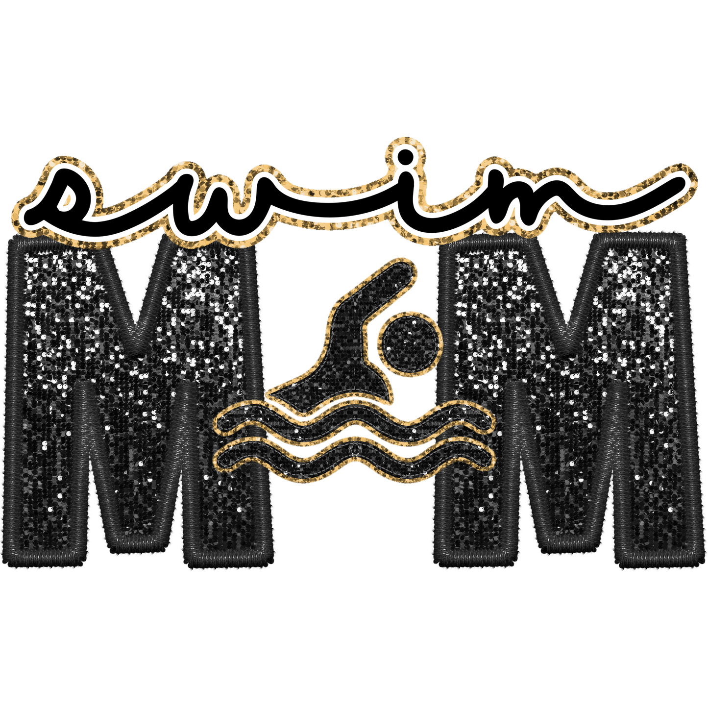 Sparkling MM Swim Design Iron-On Patch