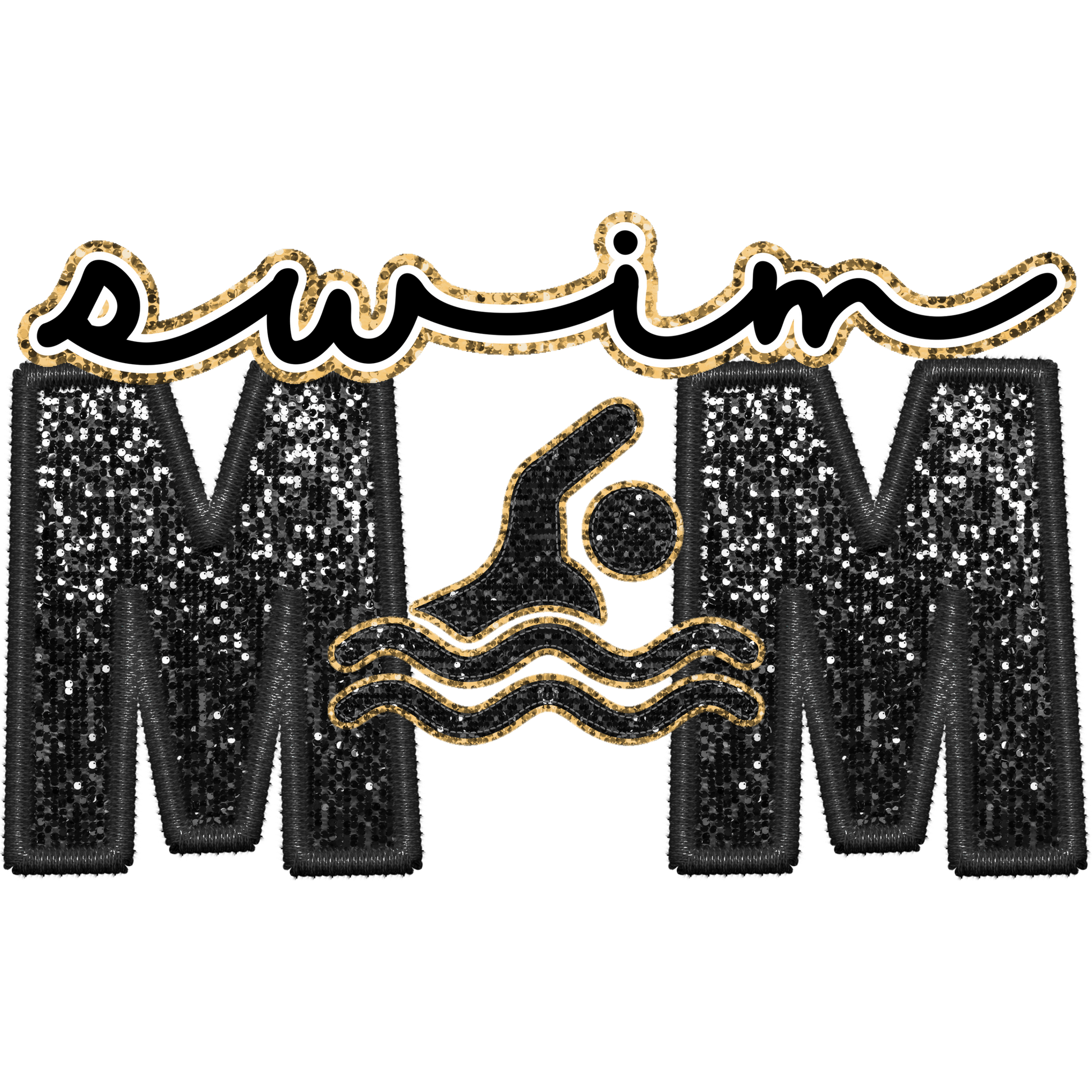 Sparkling MM Swim Design Iron-On Patch
