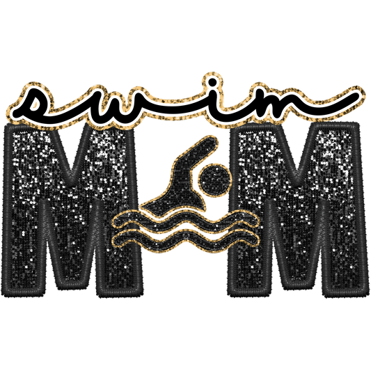 Sparkling MM Swim Design Iron-On Patch