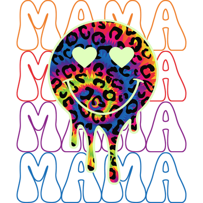 Colorful Mama Smiley Face Design for Apparel