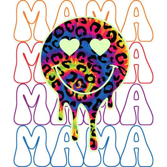 Colorful Mama Smiley Face Design for Apparel
