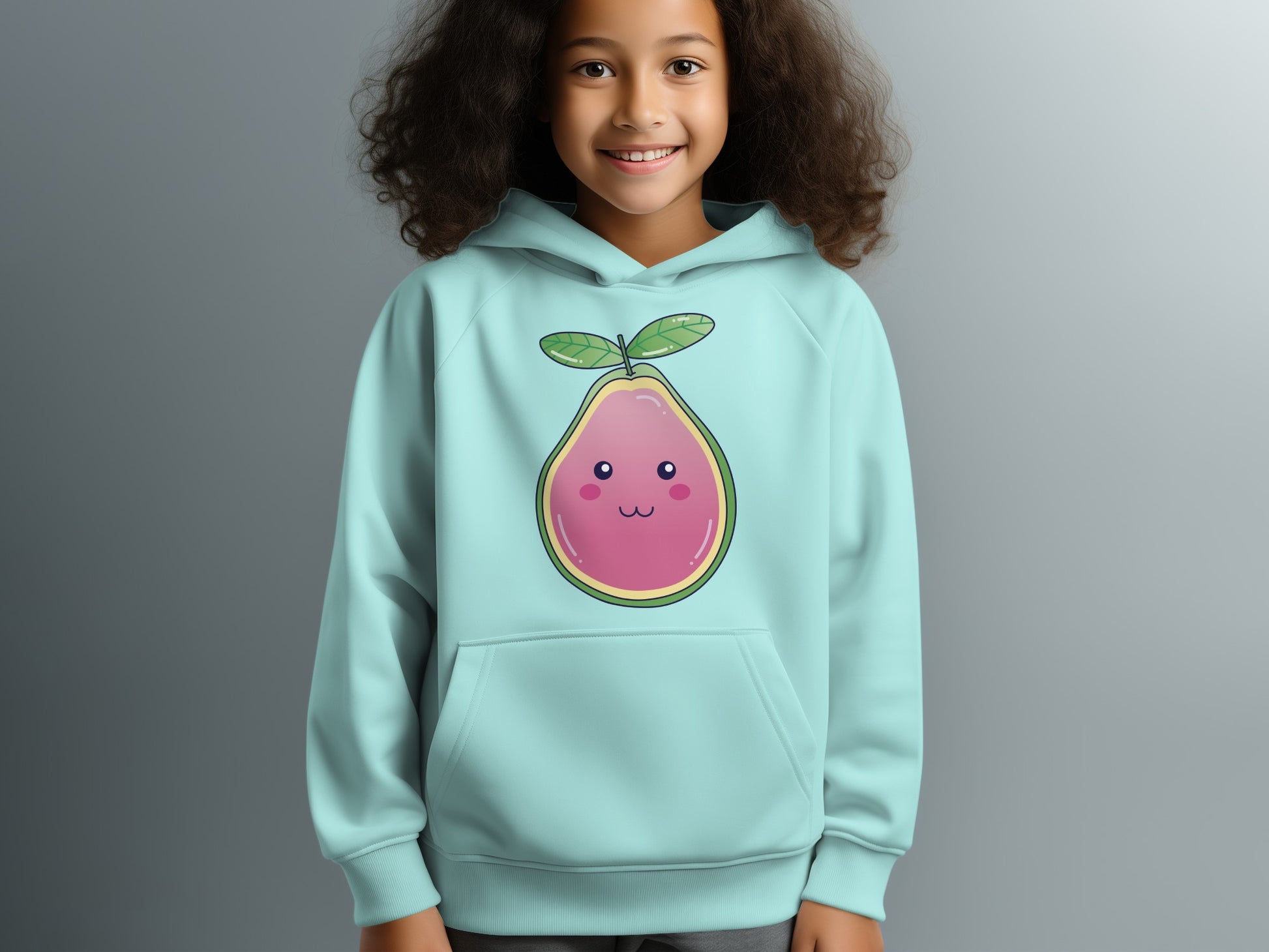 Adorable Kawaii Pear Graphic Hoodie for Kids