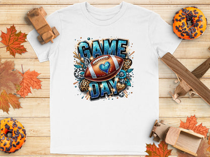 Game Day Heart T-shirt with Football Graphics product type