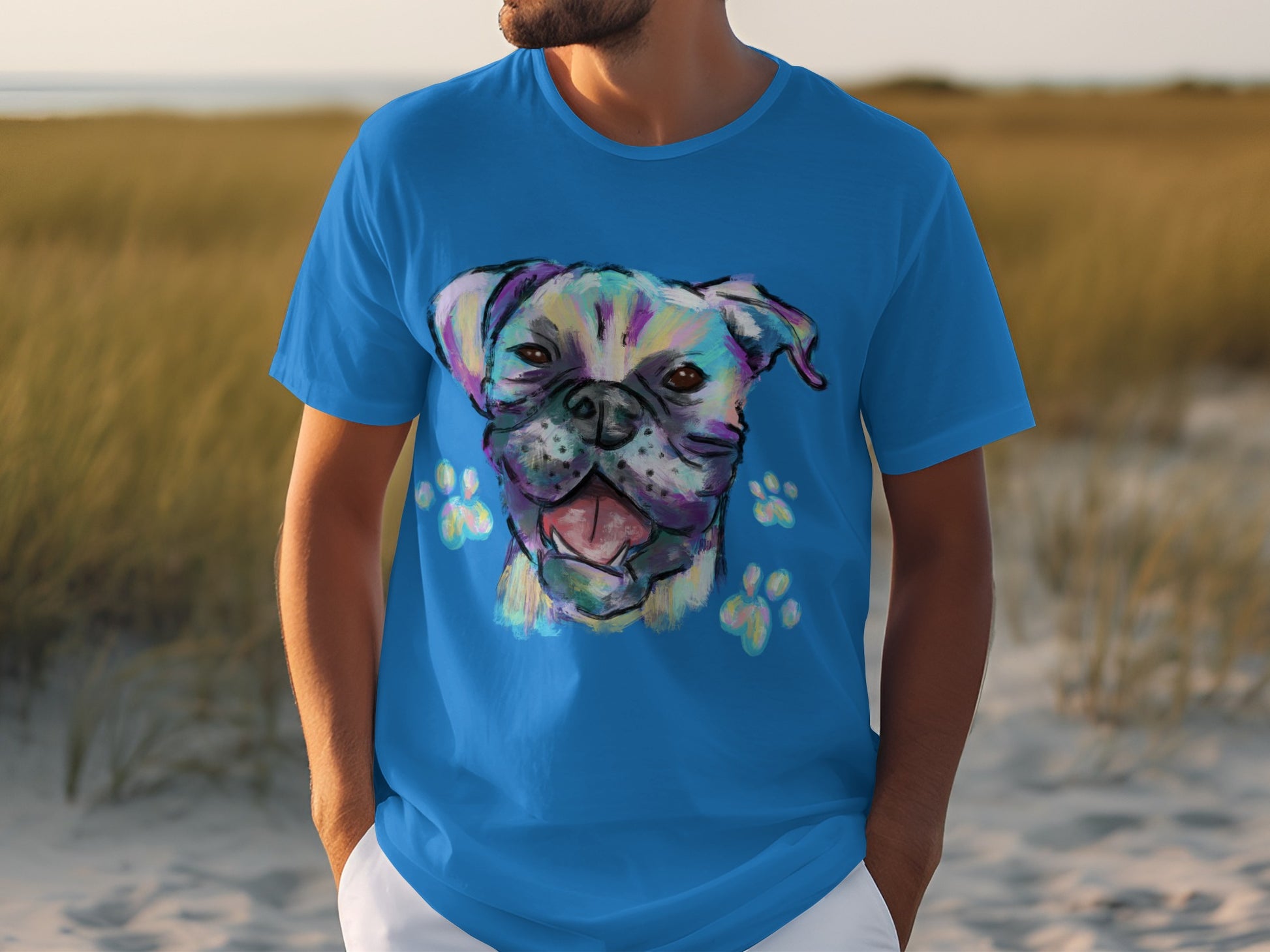 Colorful Dog Illustration Graphic T-shirt