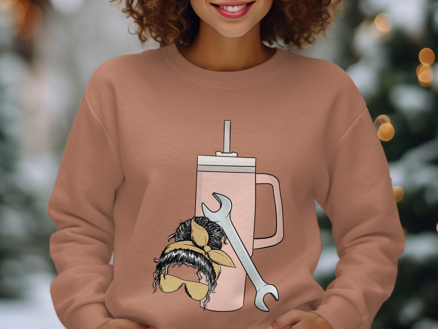 Peach Sweatshirt with Unique Graphic for Everyone