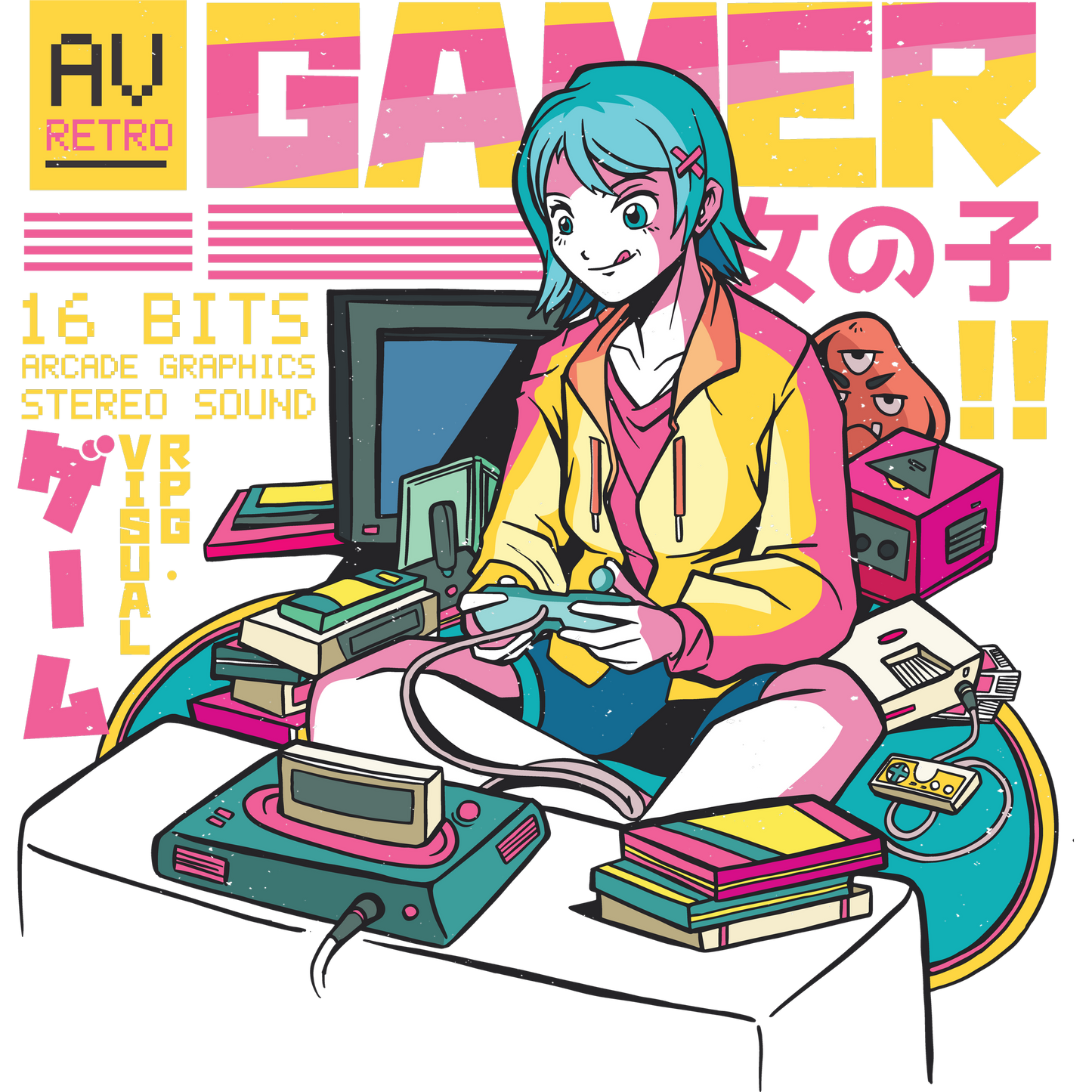 Retro AV Gamer Visual 16 Bits Arcade Graphics Product