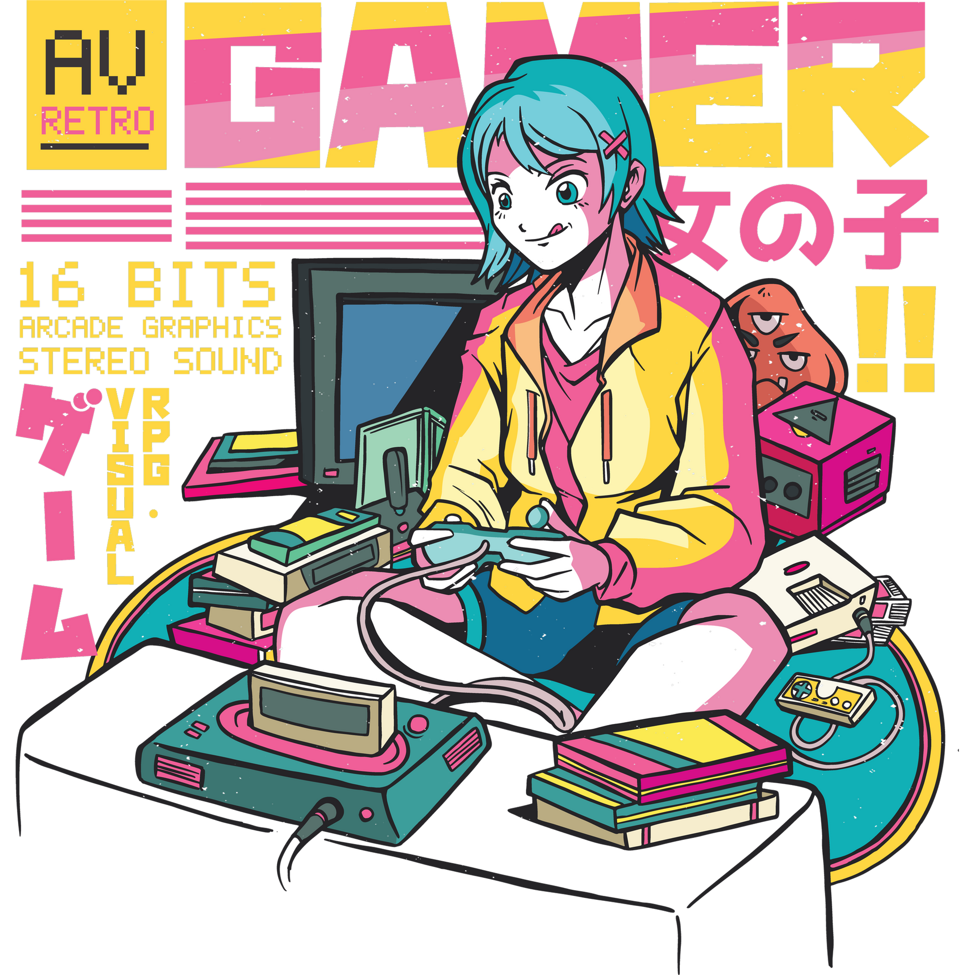 Retro AV Gamer Visual 16 Bits Arcade Graphics Product