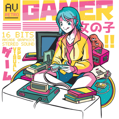 Retro AV Gamer Visual 16 Bits Arcade Graphics Product