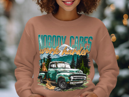 Nobody Cares Work Harder Sweatshirt for Retro Style