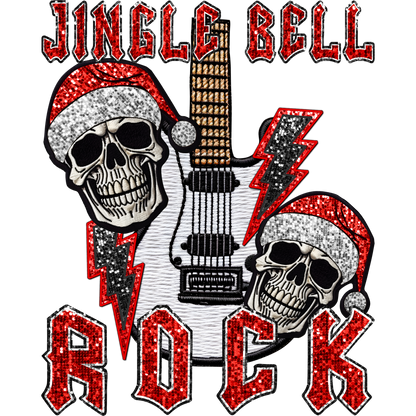 Jingle Bell Rock Skull Guitar Festive Seasonal Shirt