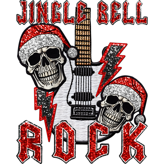 Jingle Bell Rock Skull Guitar Festive Seasonal Shirt
