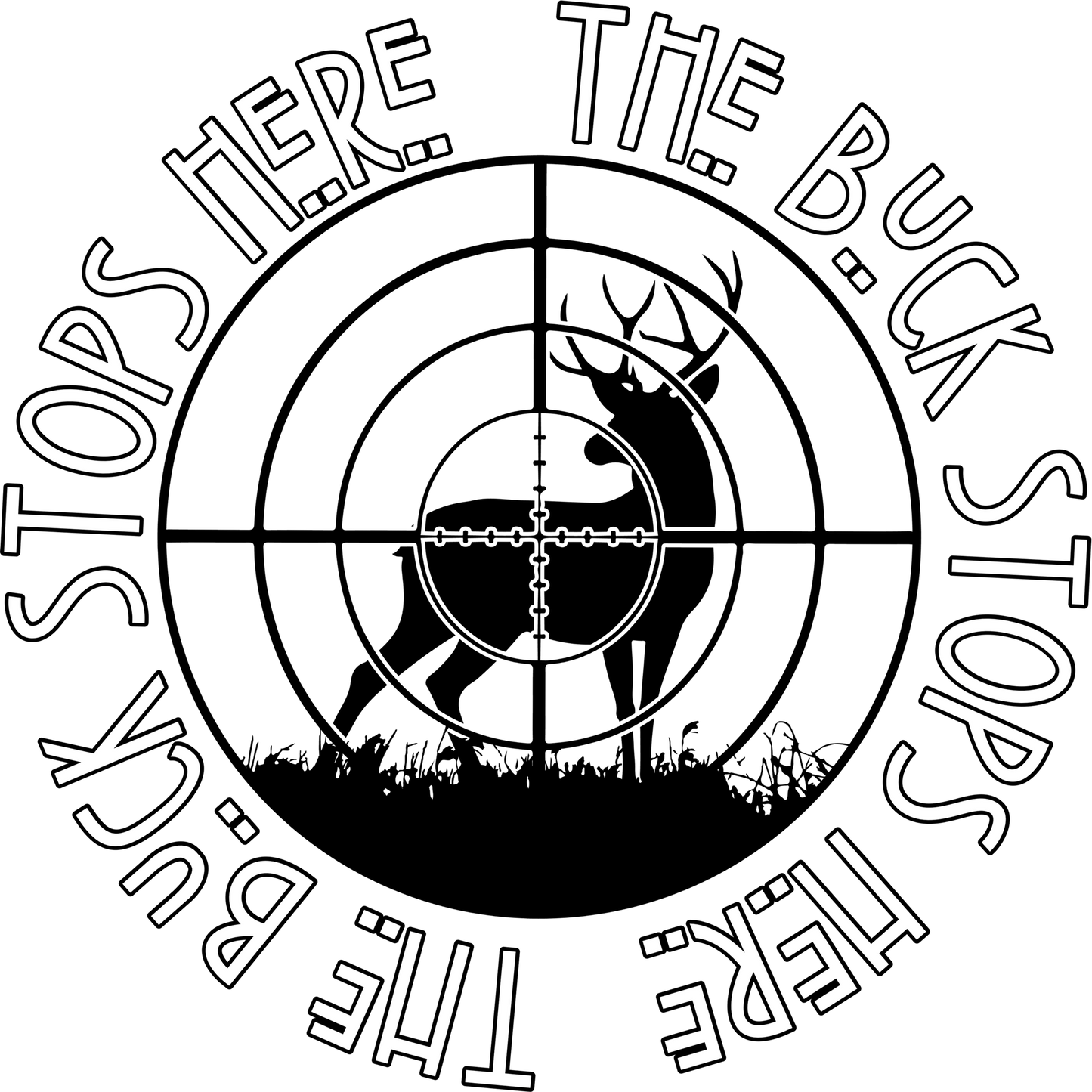 The Buck Stops Here Deer Hunting Target Wall Art Product