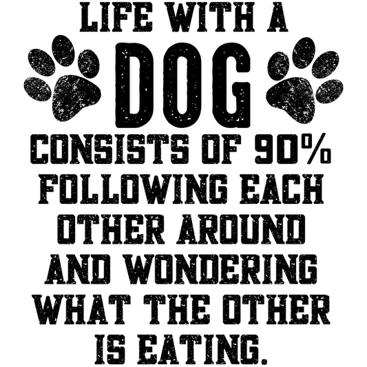 Life With a Dog Consists of Following and Wondering Sign