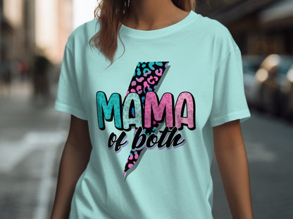 MAMA of Both Lightning Bolt Leopard Print Graphic