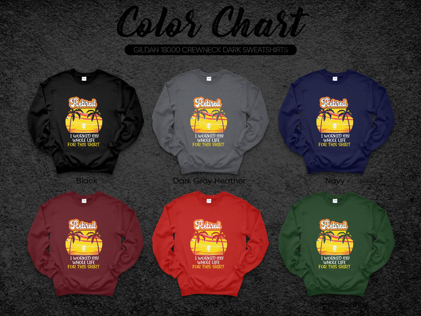 Relaxed Retired Fun Graphic Text Crewneck Sweatshirt