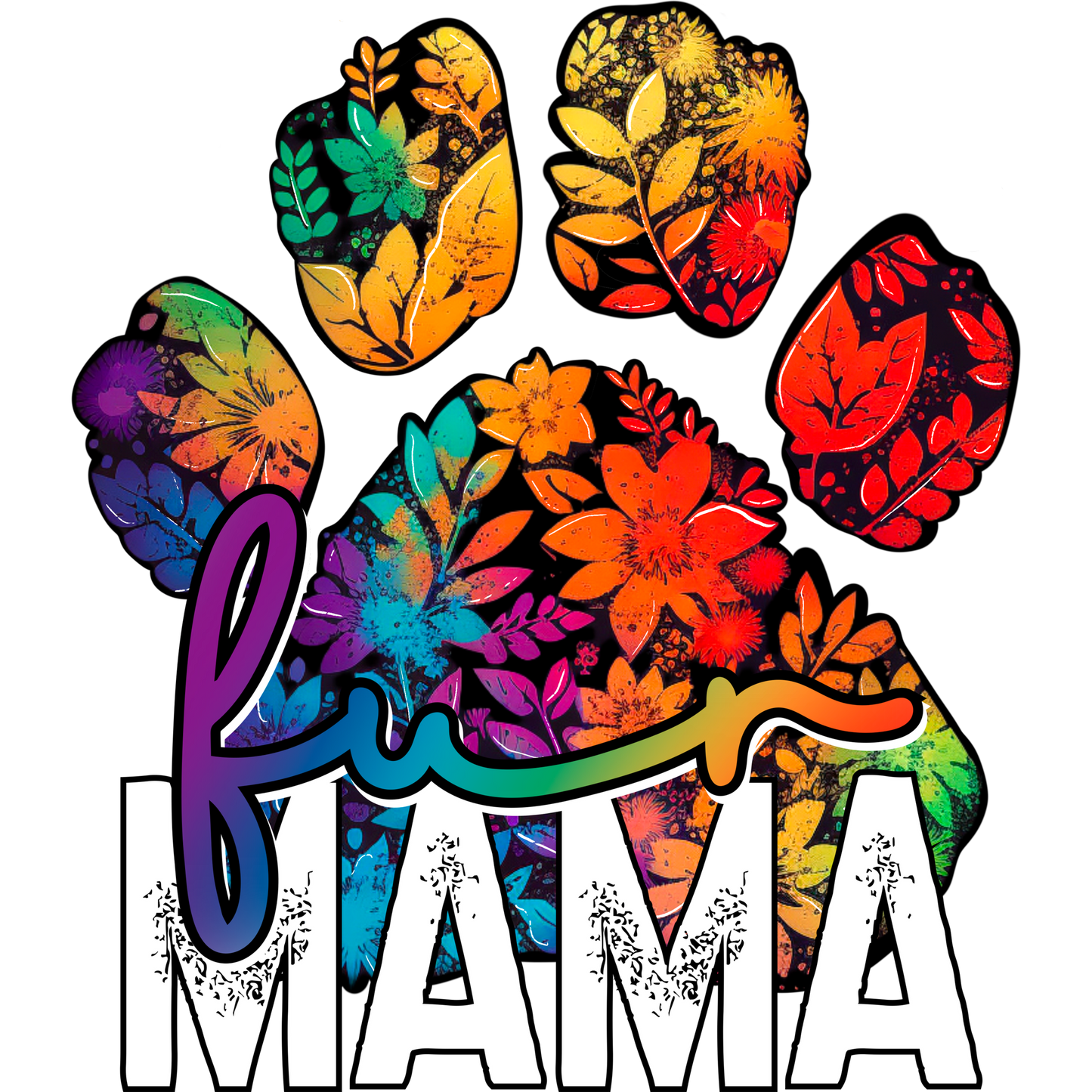 Colorful Floral Fun Mama Paw Design product