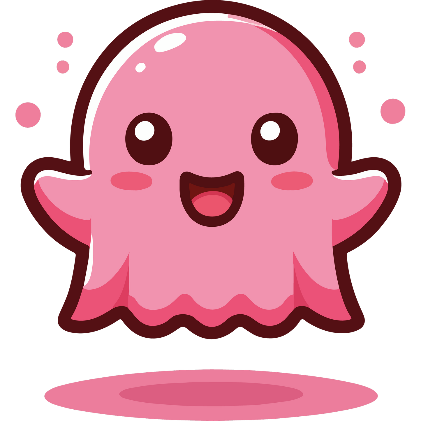 Adorable Happy Pink Ghost Character Halloween Decor