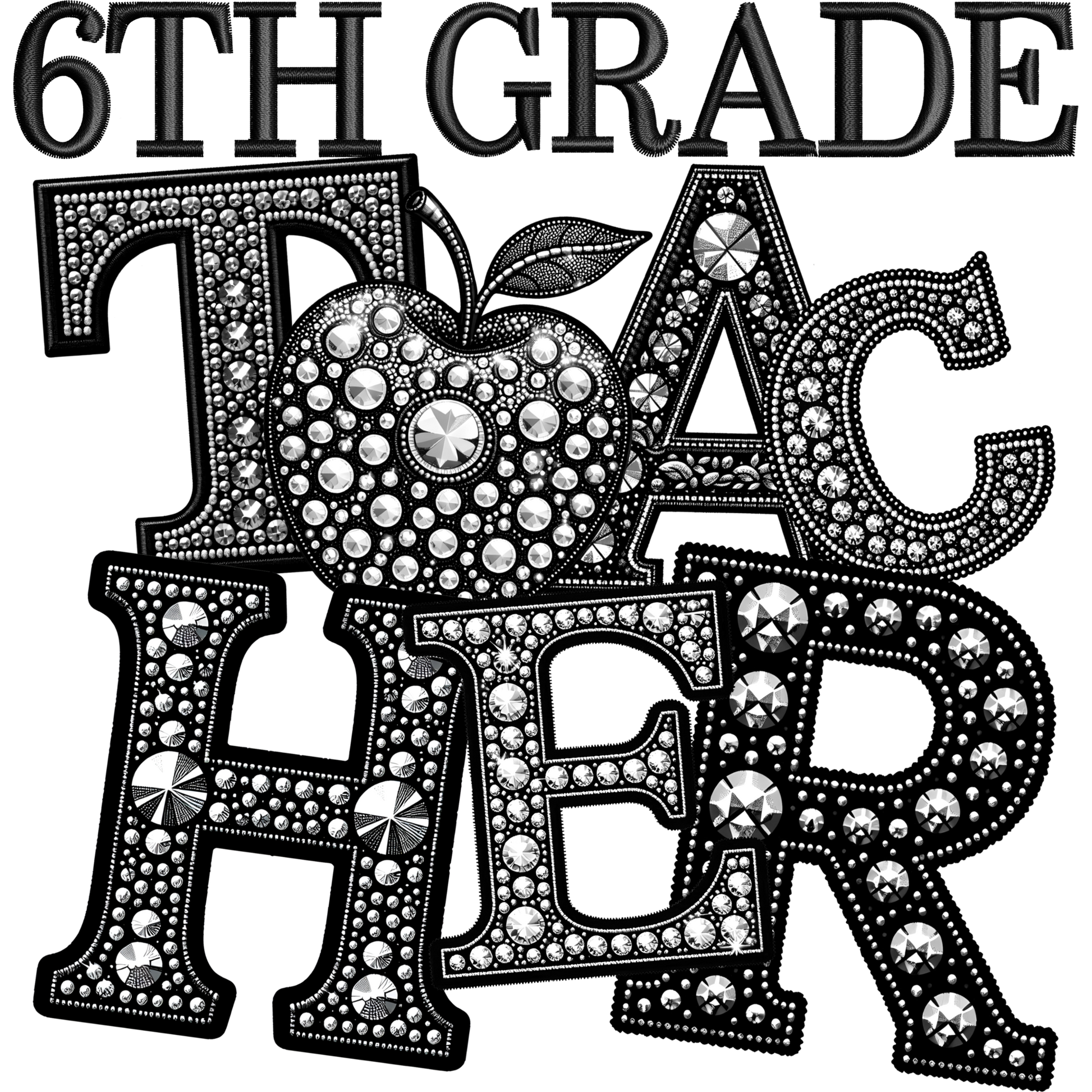 6th Grade Teacher Rhinestone Design Product