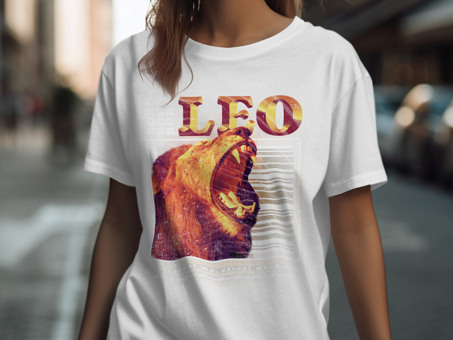 Bold Leo Graphic Tee with Roaring Lion Design