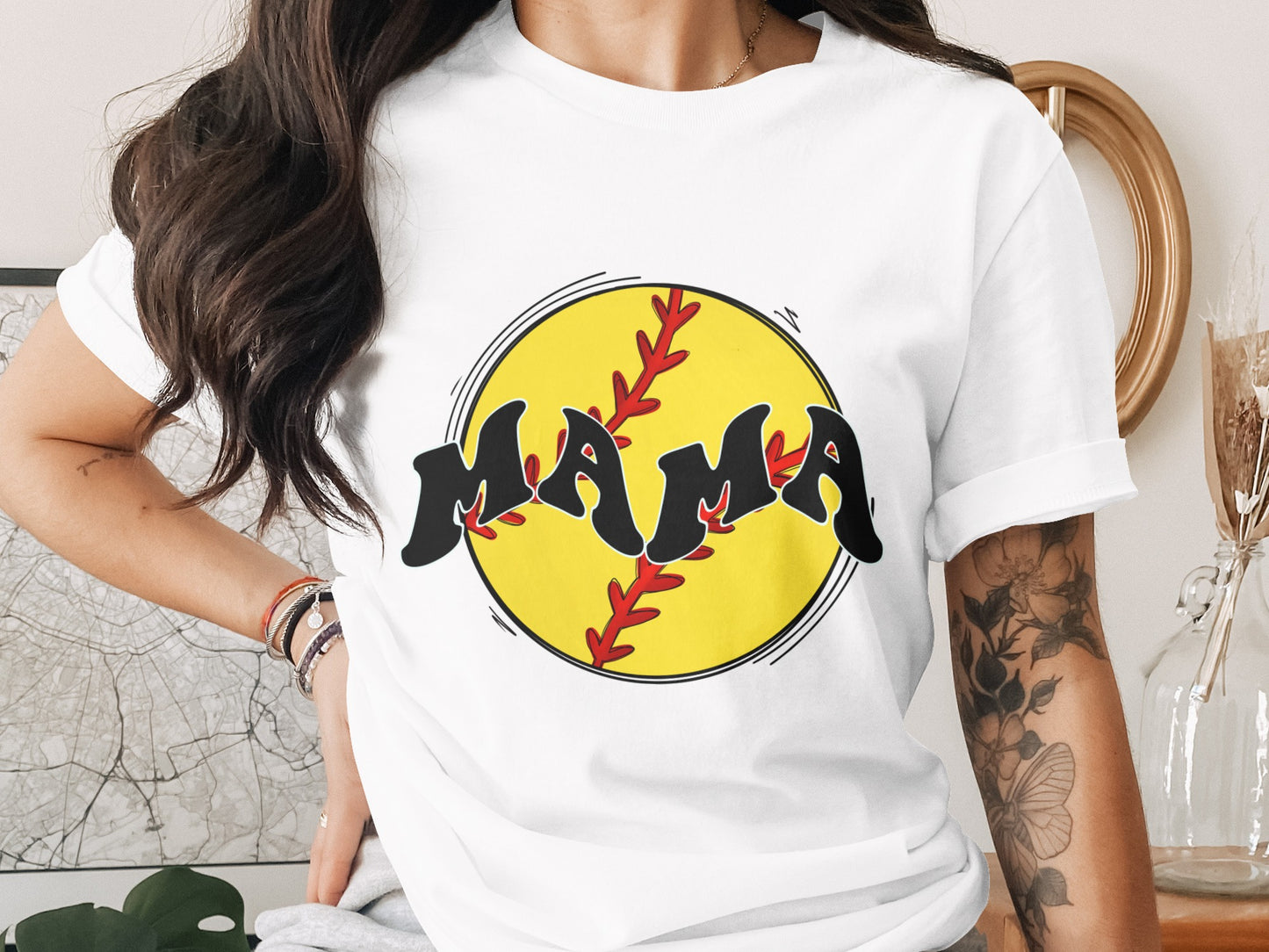 Mama Graphic Baseball Softball Design T-Shirt