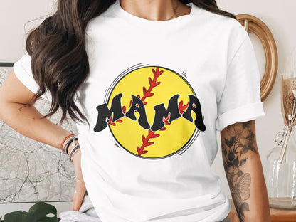 Mama Graphic Baseball Softball Design T-Shirt