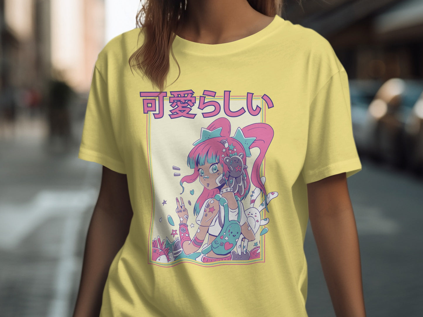 Adorable Artistic Anime Graphic Tee Shirt