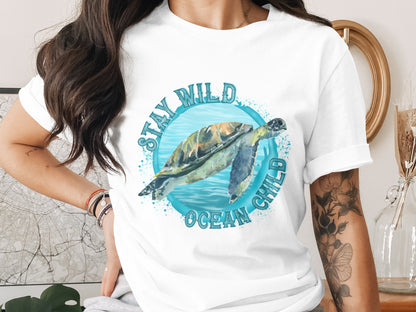 Stay Wild Ocean Child Turtle Graphic Tee Product