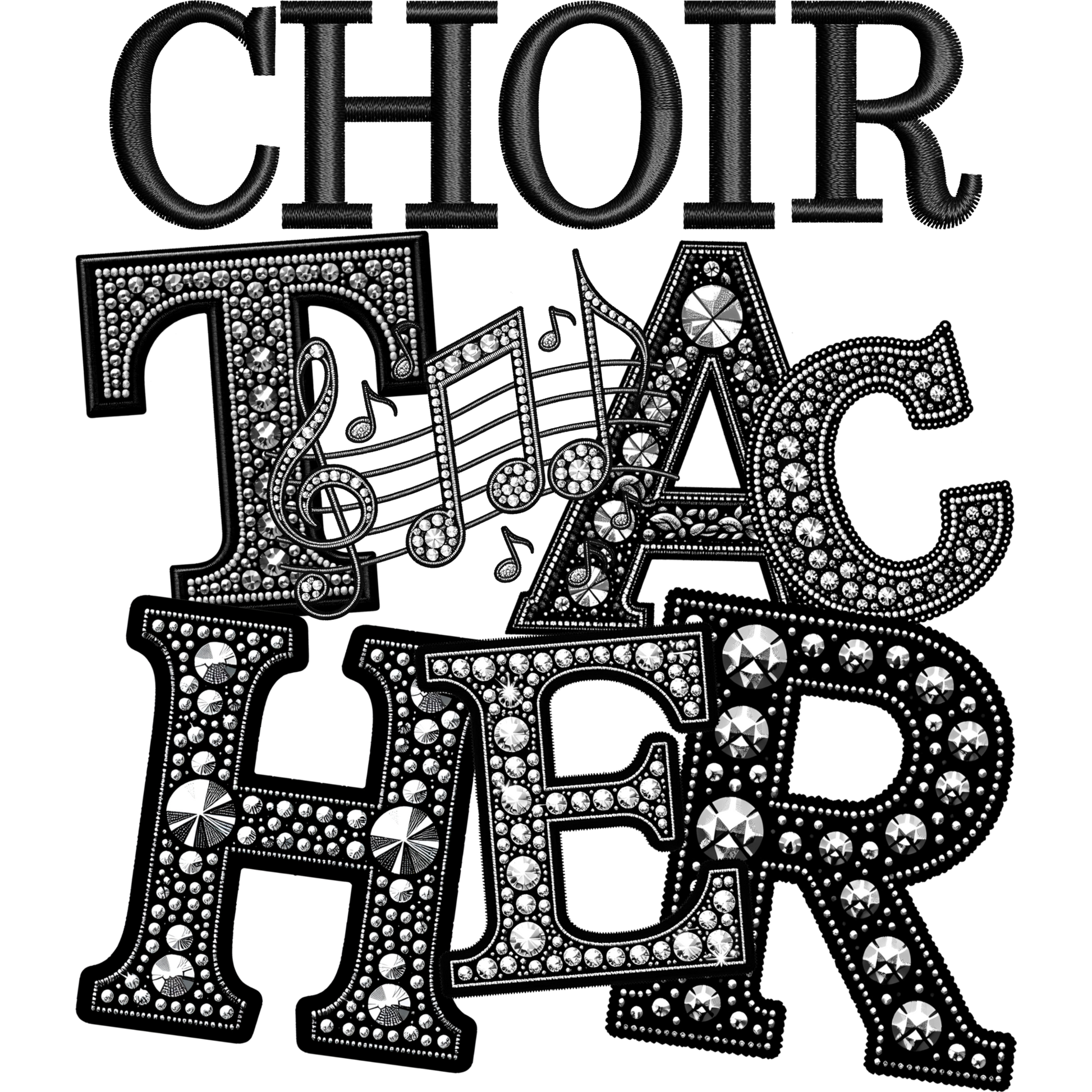 Rhinestone Embellished Choir Teacher Graphic Design